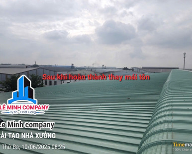 Công trình thay mái tôn 6000 m2 tại Tân Uyên
