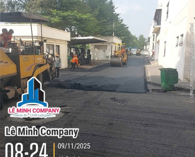 Công trình thảm lại nền đường nhựa choCĐT  Taiwan tại KCN Vsip 2, Bình Dương